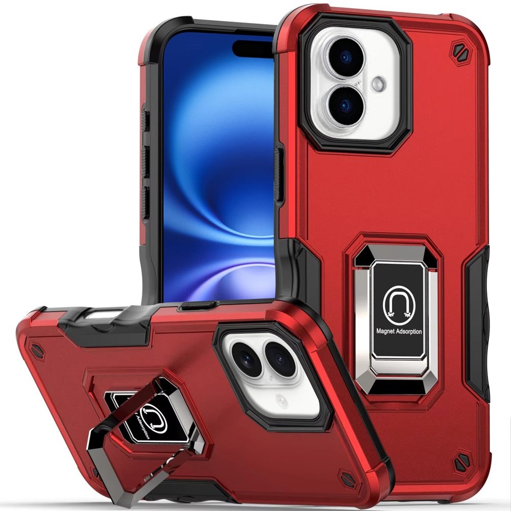 for iphone 17 optimum magnetic ring stand hybrid case cover red
