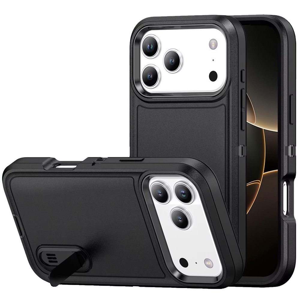 for iphone 17 pro max peak 3in1 toughest hybrid with stand cover case black/black