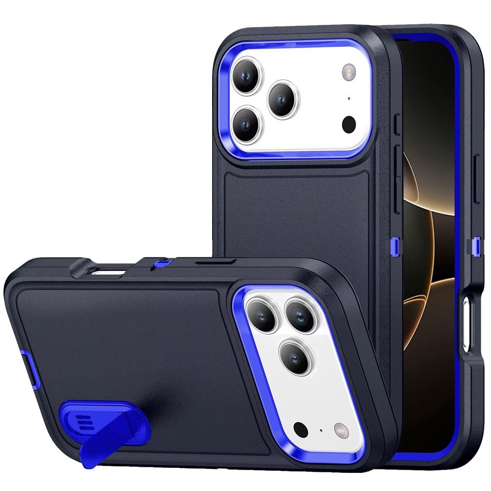 for iphone 17 pro peak 3in1 toughest hybrid with stand cover case black/blue