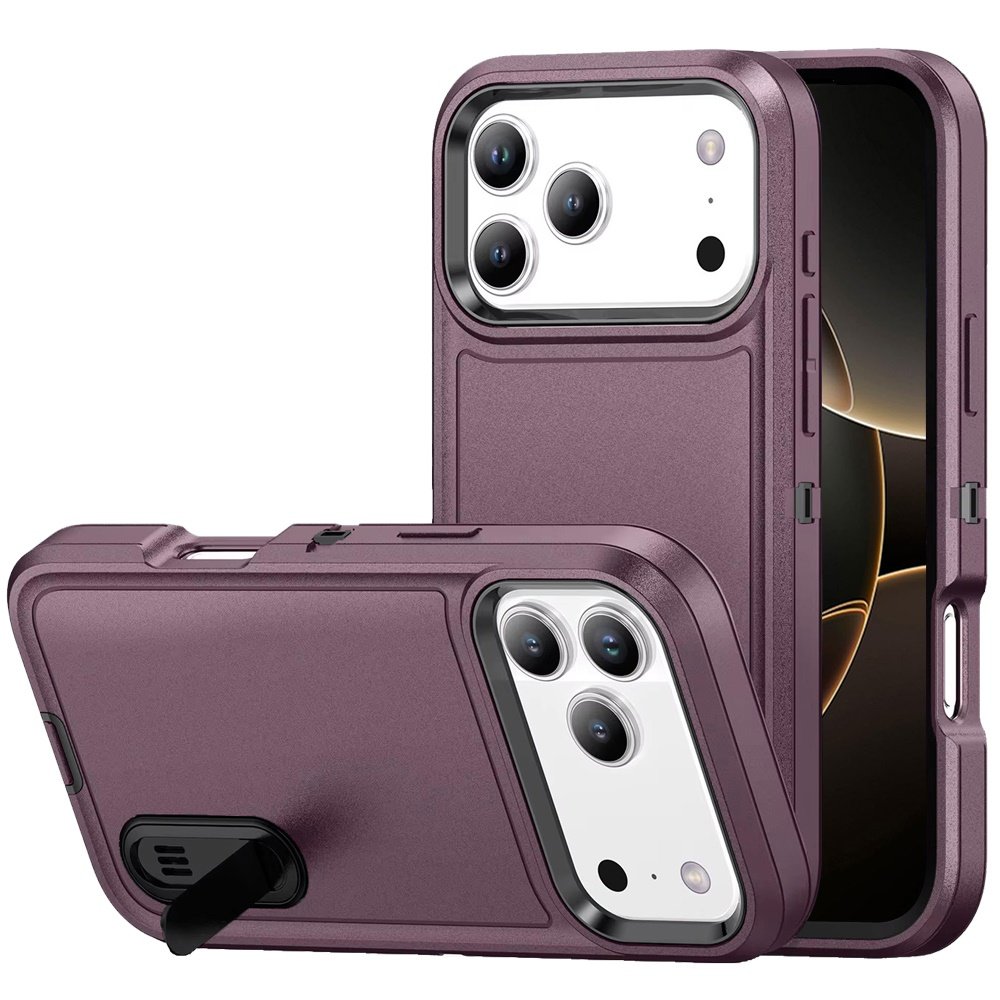 for iphone 17 pro peak 3in1 toughest hybrid with stand cover case burgundy/black