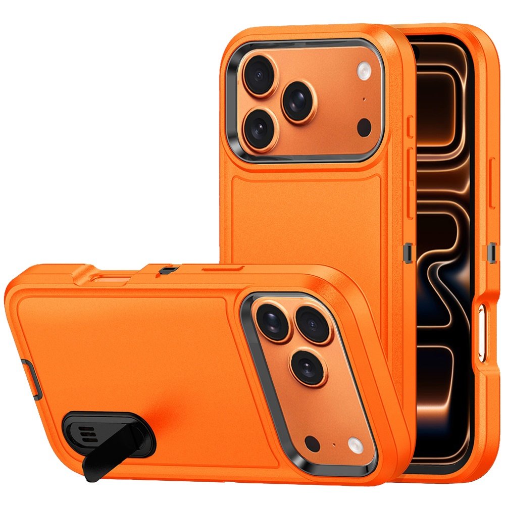 for iphone 17 pro peak 3in1 toughest hybrid with stand cover case cosmic orange