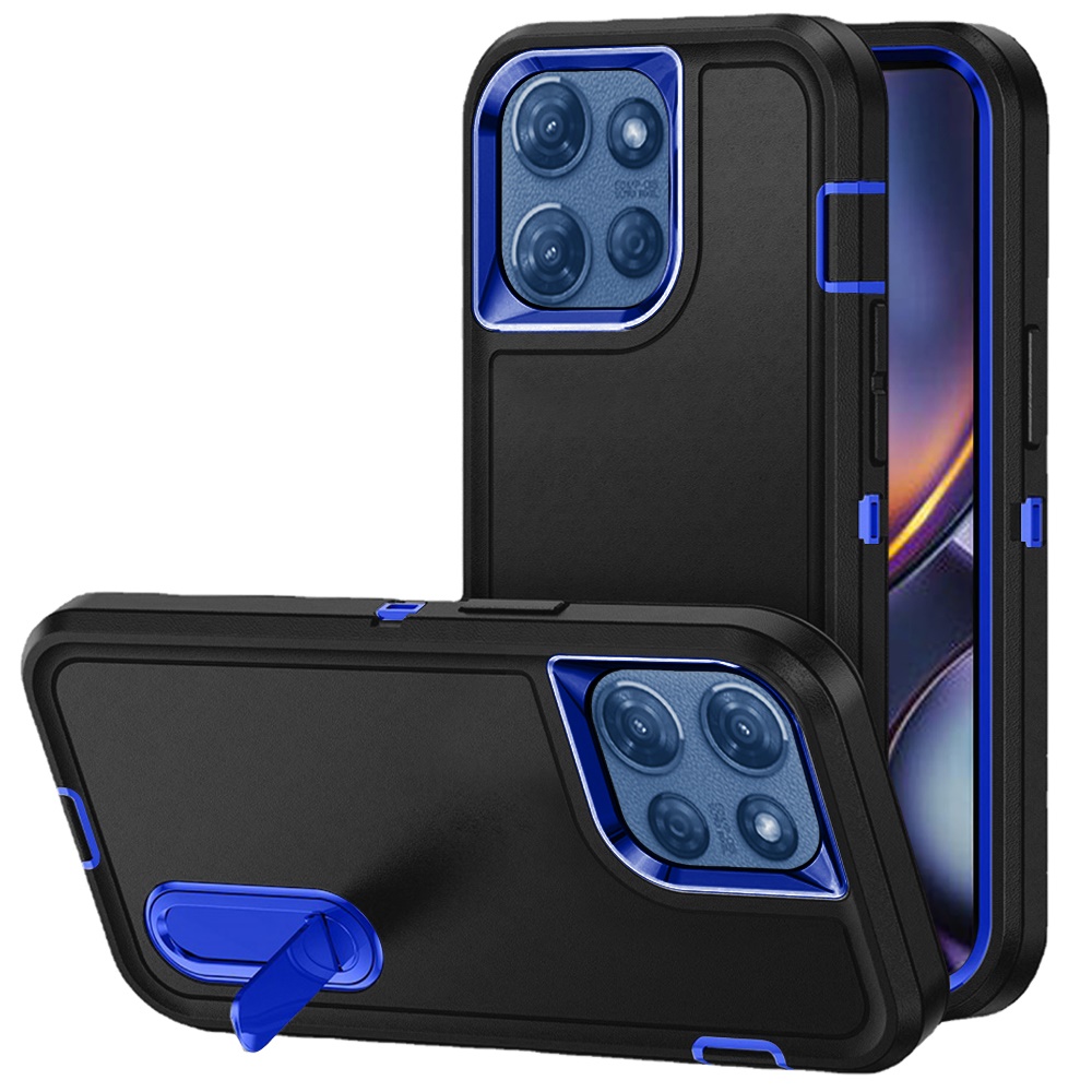 for moto g 5g 2025/2026 g play 2026 peak 3in1 toughest hybrid with stand cover case black/blue