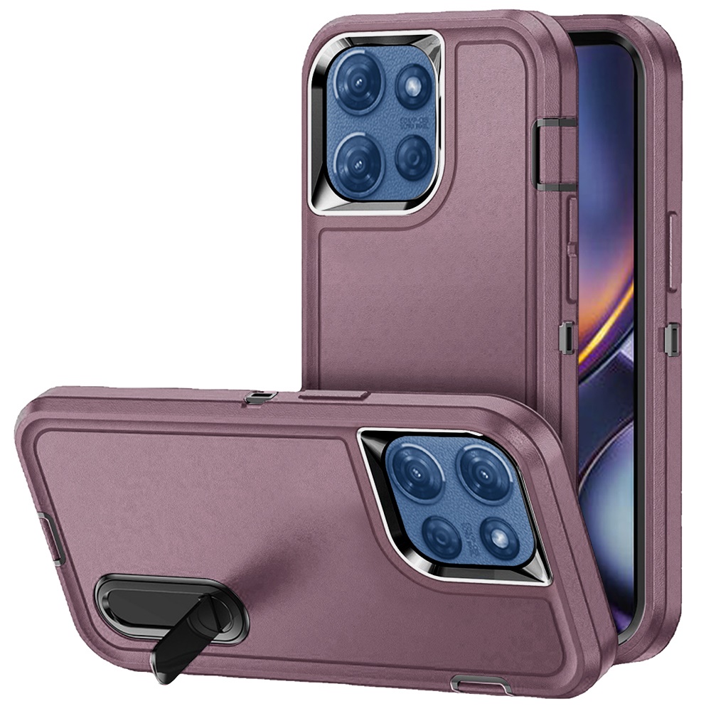 for moto g 5g 2025/2026 g play 2026 peak 3in1 toughest hybrid with stand cover case burgundy/black