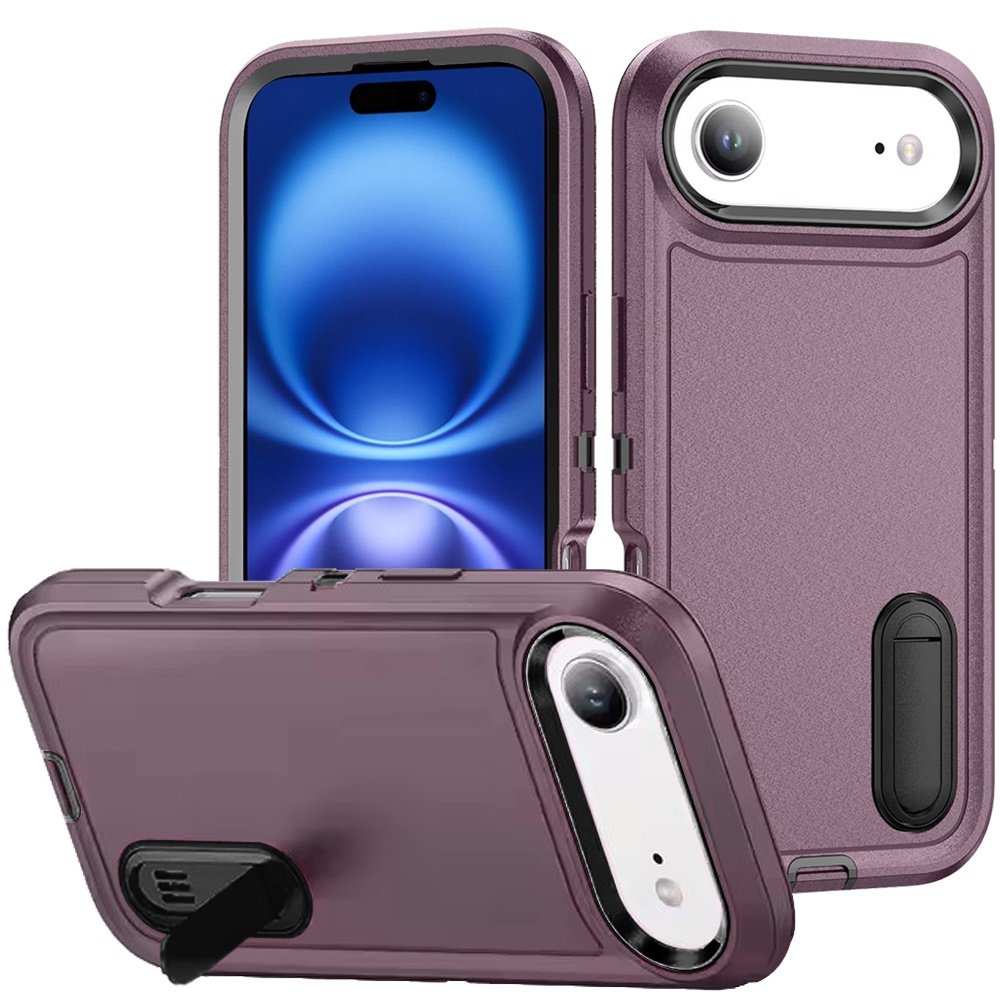 for iphone 17 air peak 3in1 toughest hybrid with stand cover case burgundy/black