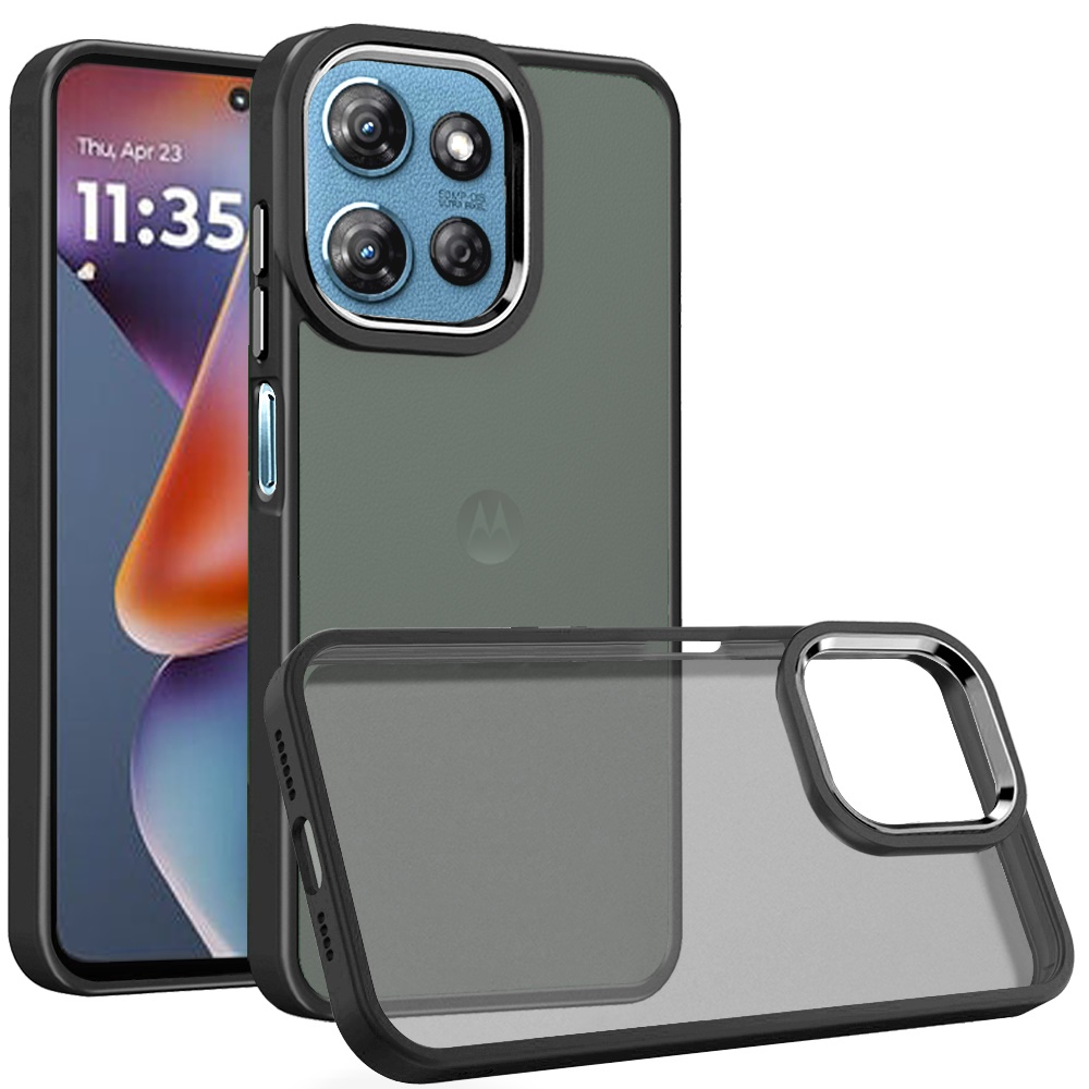 for moto g 5g 2025/2026 g play 2026 polished oil thick acrylic metal button hybrid case cover black