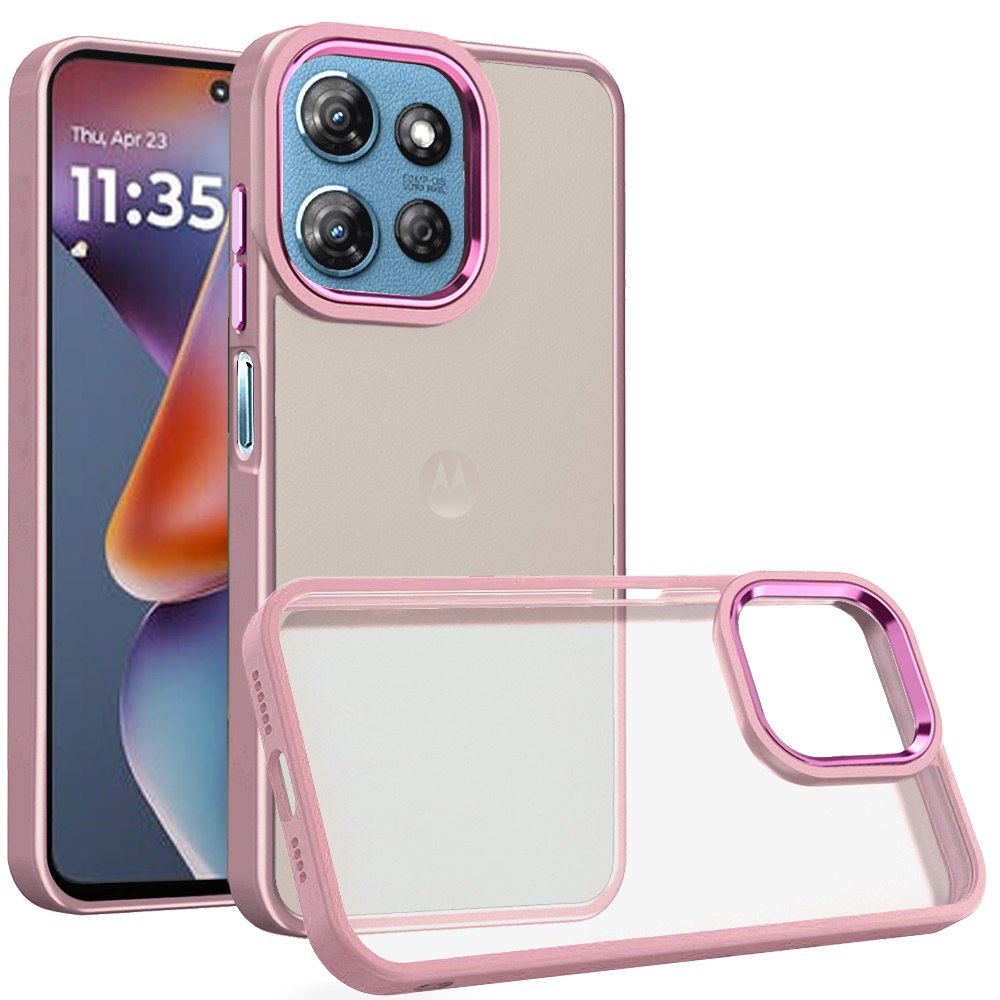 for moto g 5g 2025/2026 g play 2026 polished oil thick acrylic metal button hybrid case cover light pink