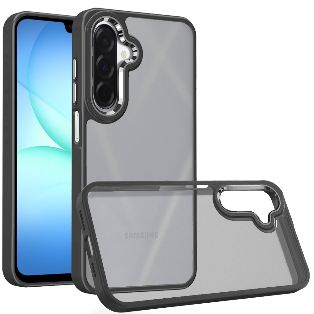 for samsung a17 5g polished oil thick acrylic metal button hybrid case cover black