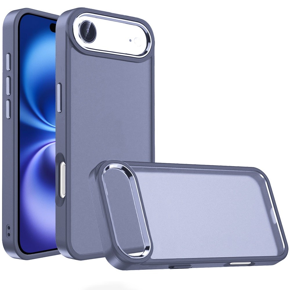 for iphone 17 air polished oil thick acrylic metal button hybrid case cover dark blue