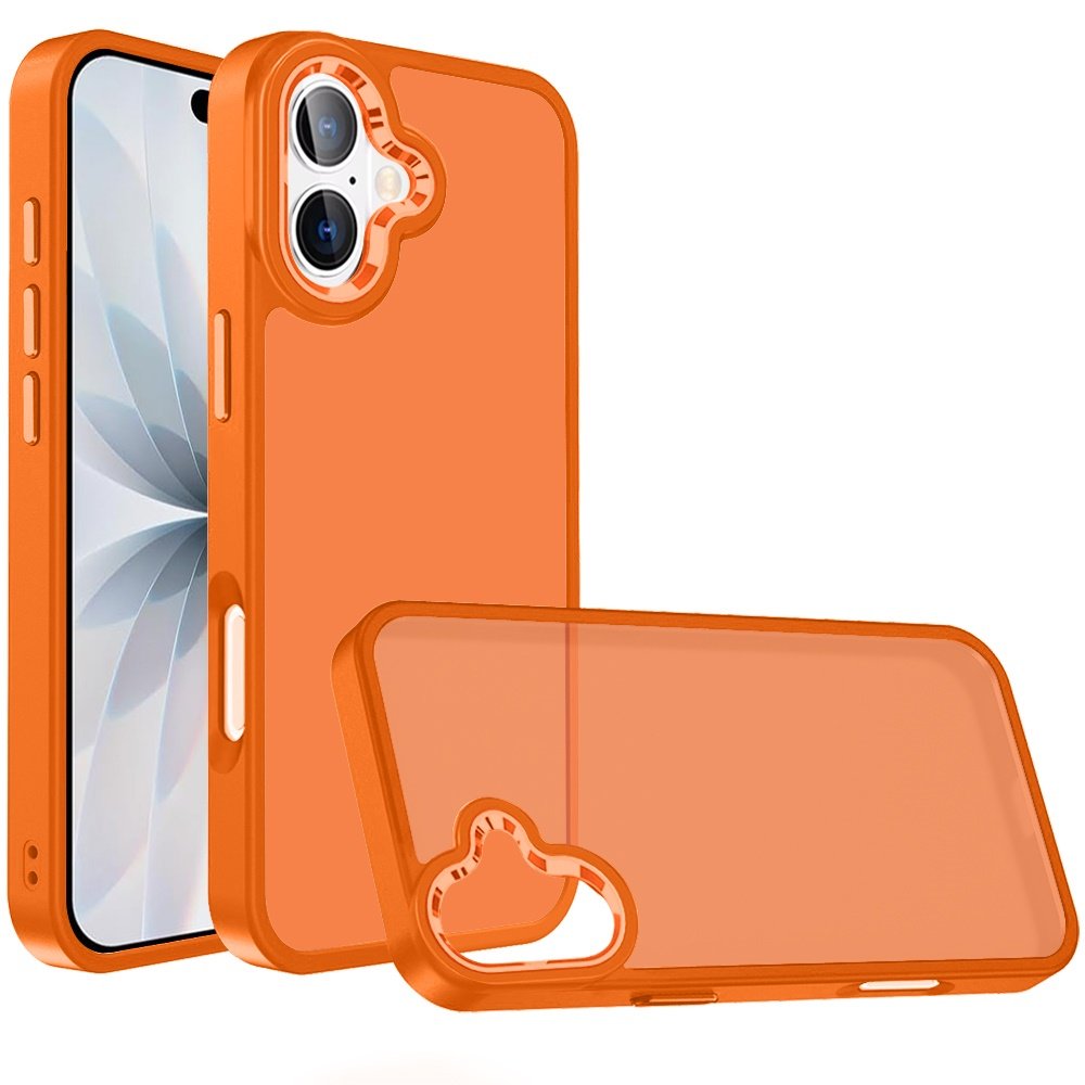 for iphone 17 polished oil thick acrylic metal button hybrid case cover cosmic orange