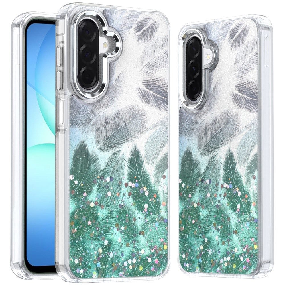 for samsung a17 5g epoxy glitter shimmer [magnetic circle] hybrid case light green