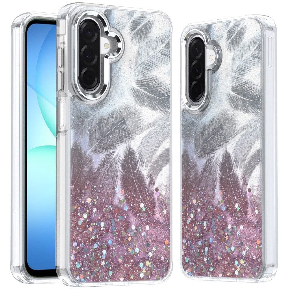 for samsung a17 5g epoxy glitter shimmer [magnetic circle] hybrid case light pink