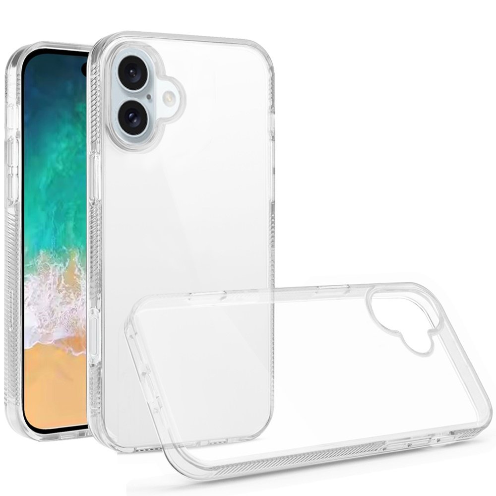 for iphone 16 plus 6.7 inchpremium transparent thick 2.0mm pc tpu hybrid clear