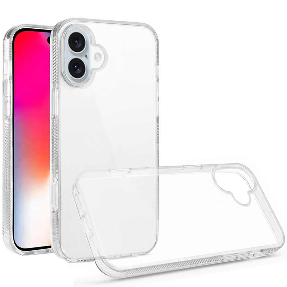 for iphone 16 6.1 inchpremium transparent thick 2.0mm pc tpu hybrid clear
