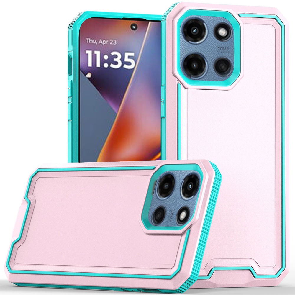 for moto g 5g 2025/2026 g play 2026 rank tough strong modern fused hybrid case cover light pink