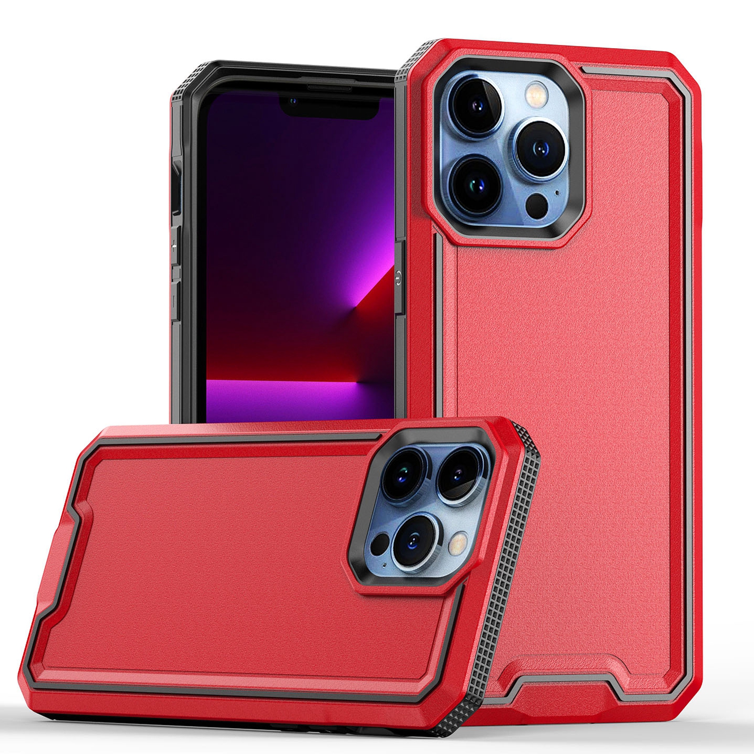 for iphone 15 pro rank tough strong modern fused hybrid case cover red