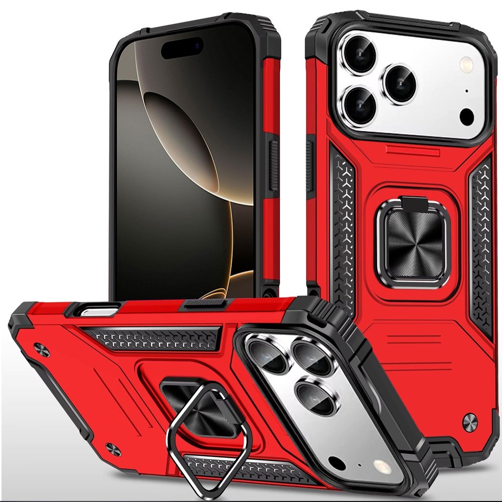 for iphone 17 pro max robust magnetic kickstand hybrid case cover red