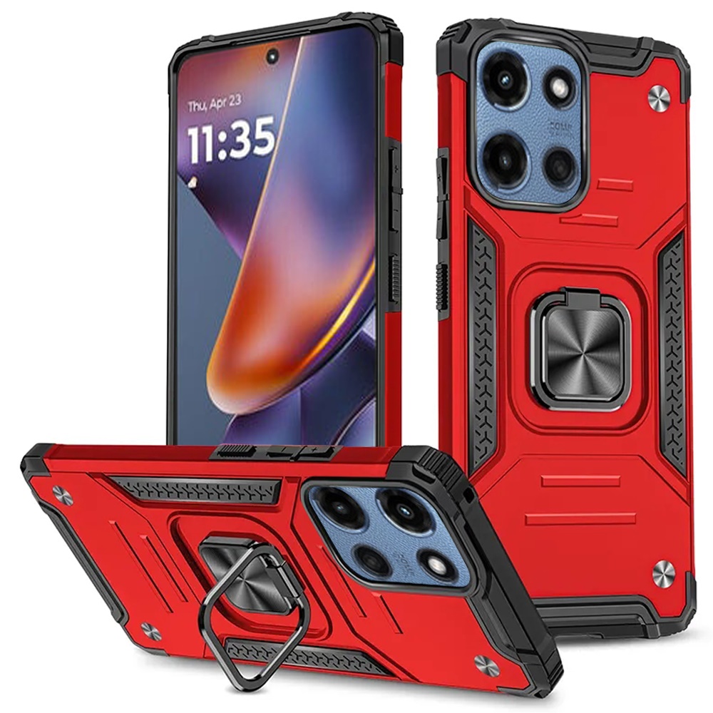 for moto g 5g 2025/2026 g play 2026 robust magnetic kickstand hybrid case cover red
