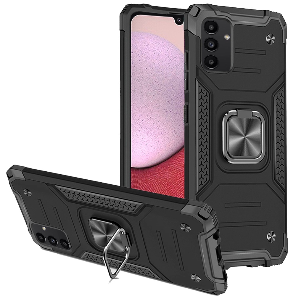 for samsung a14 5g robust magnetic kickstand hybrid case cover black