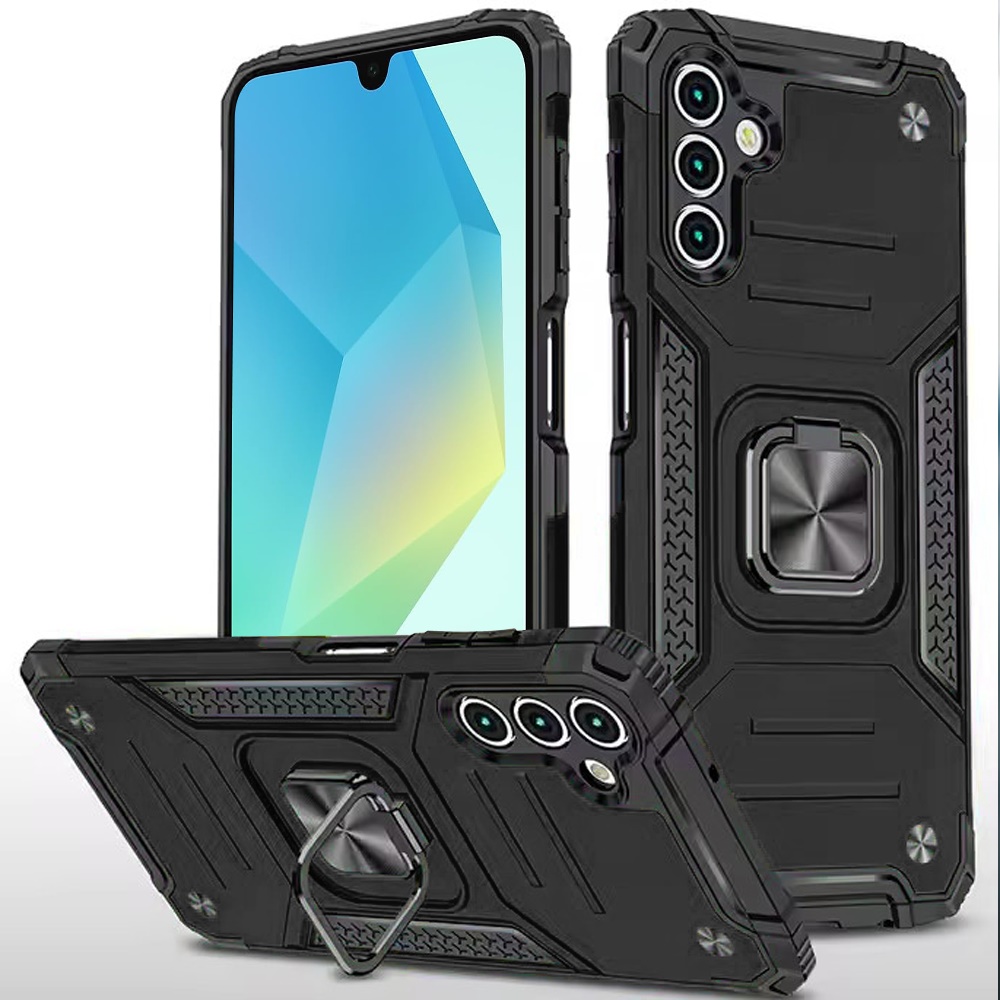 for samsung a16 5g robust magnetic kickstand hybrid case cover black