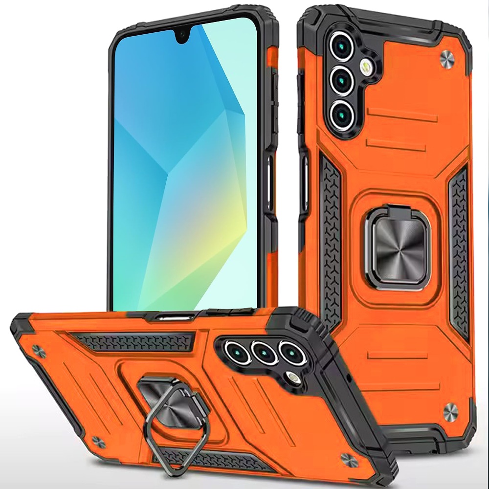 for samsung a16 5g robust magnetic kickstand hybrid case cover cosmic orange
