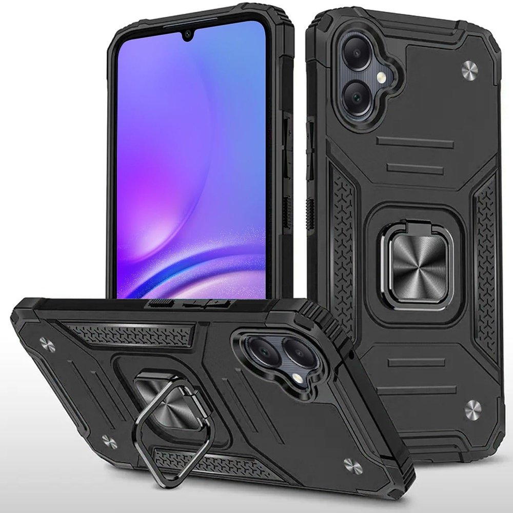 for samsung a06 robust magnetic kickstand hybrid black