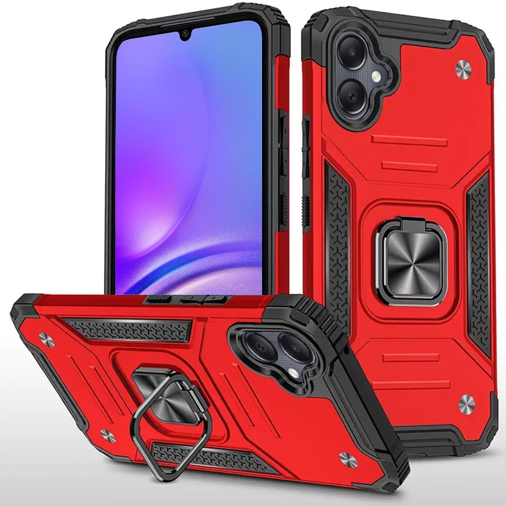 for samsung a06 robust magnetic kickstand hybrid red