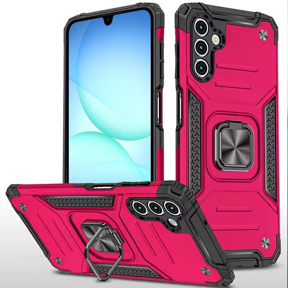 for samsung a17 5g robust magnetic kickstand hybrid case cover hot pink