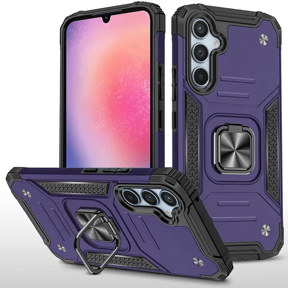 for samsung galaxy a26 robust magnetic kickstand hybrid case cover dark purple