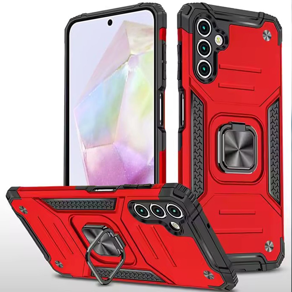 for samsung galaxy a36 / a56 robust magnetic kickstand hybrid case cover red