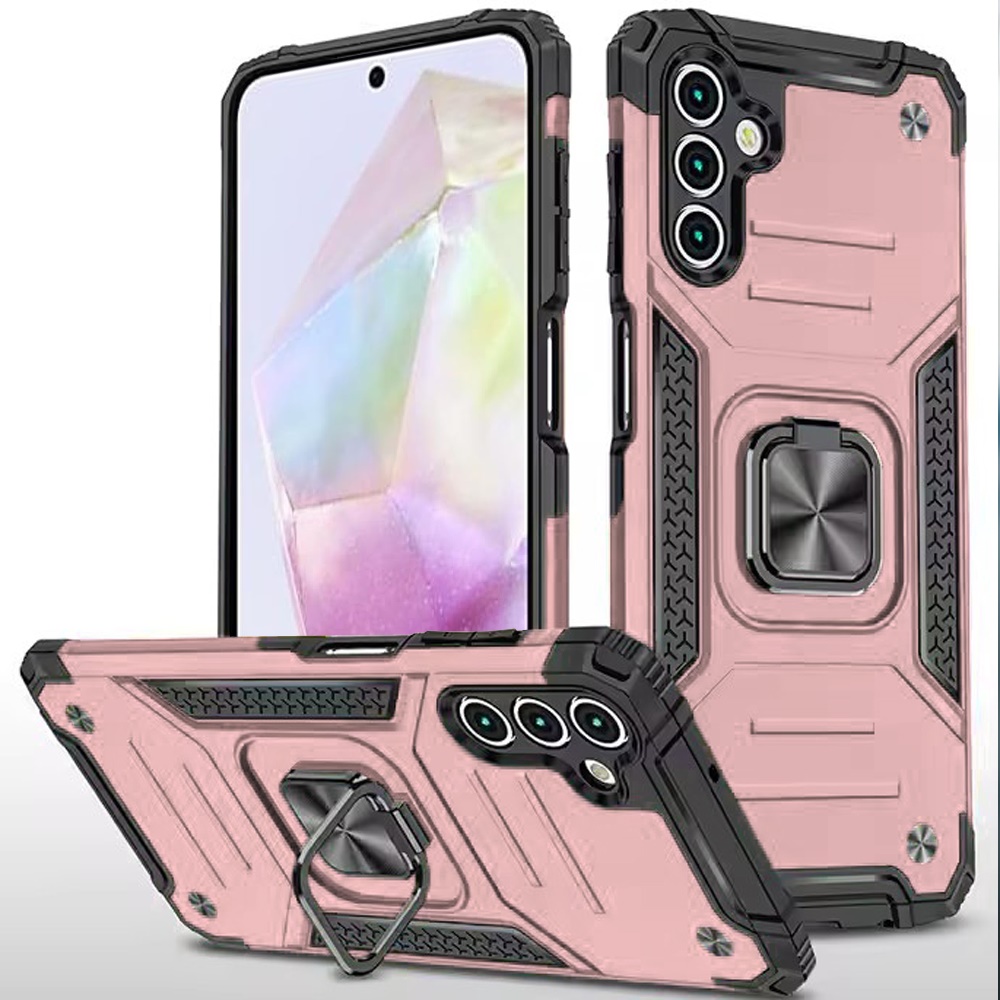 for samsung galaxy a36 / a56 robust magnetic kickstand hybrid case cover rose gold