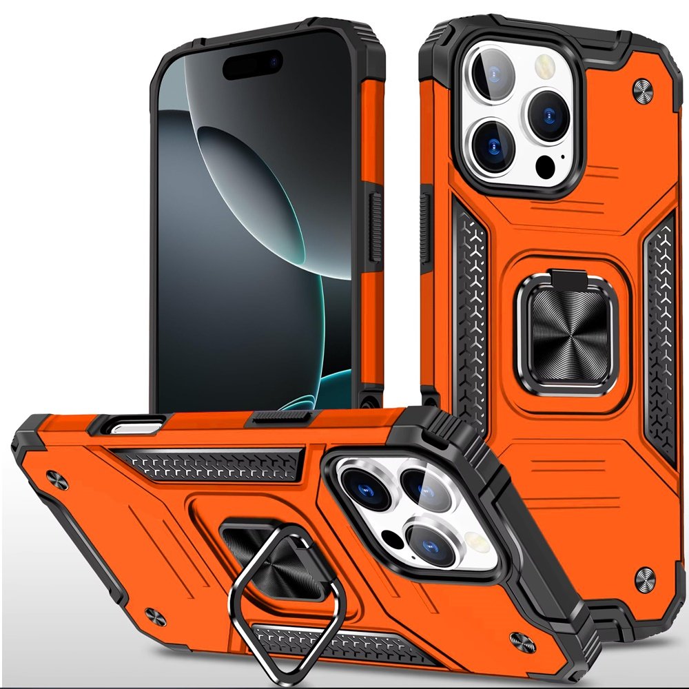 for iphone 16 pro max 6.9 inch robust magnetic kickstand hybrid case cover cosmic orange