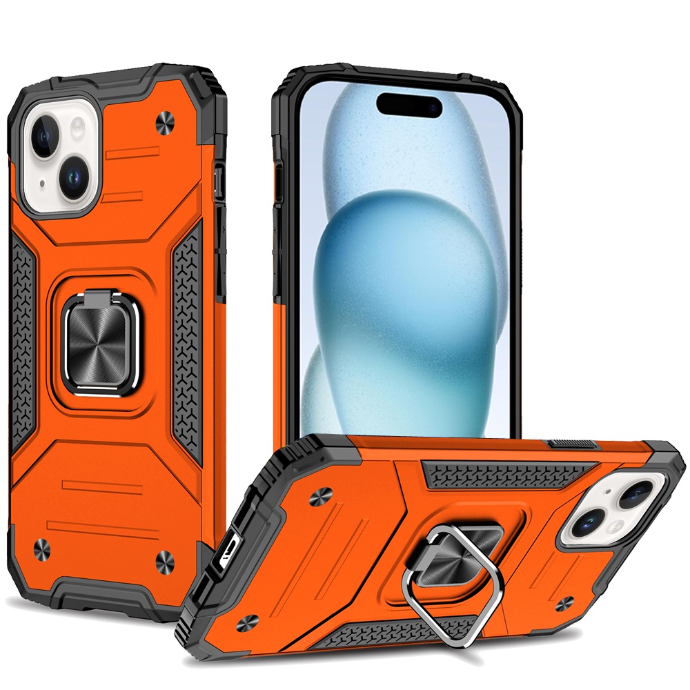 for iphone 15 robust magnetic kickstand hybrid case cover cosmic orange