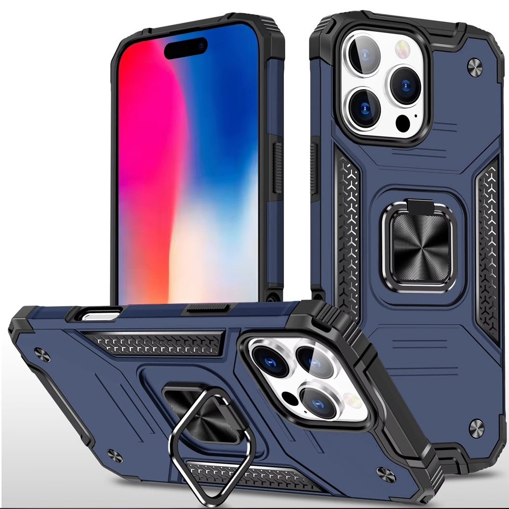 for iphone 16 pro 6.3 inch robust magnetic kickstand hybrid case cover blue