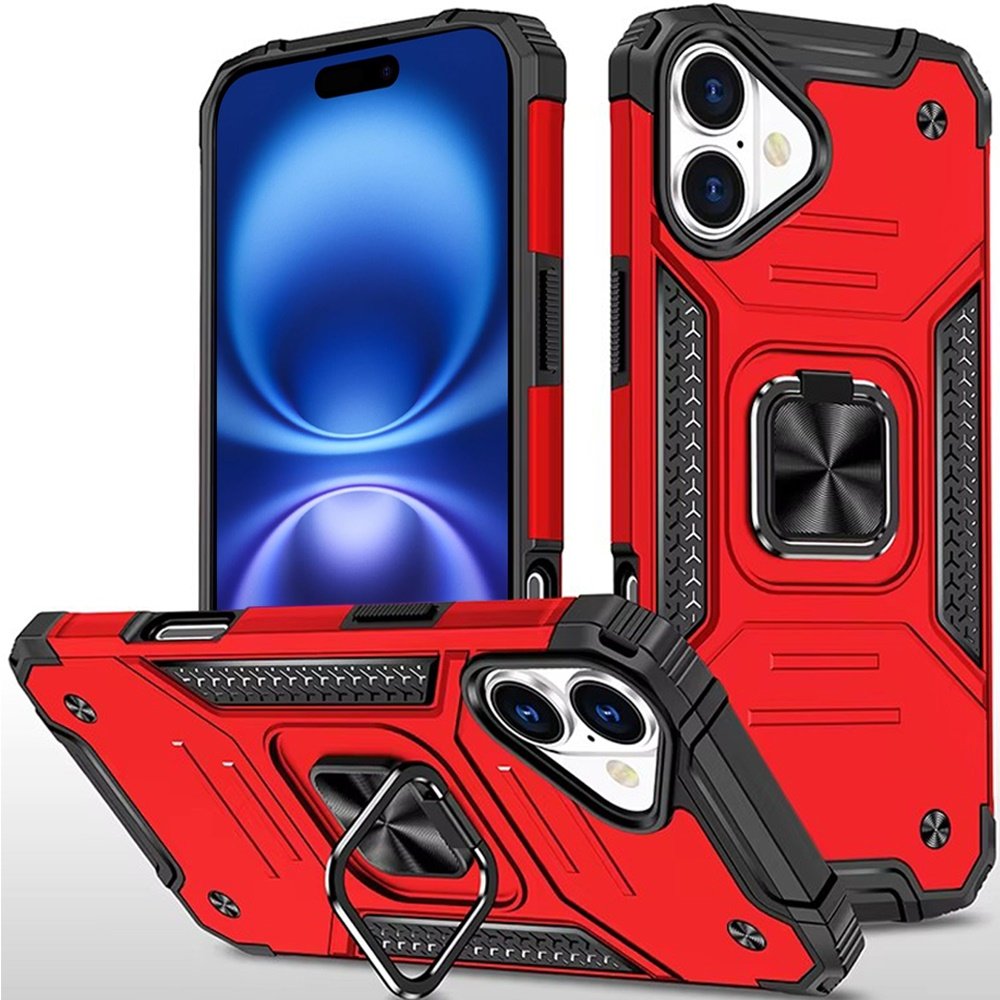 for iphone 17 robust magnetic kickstand hybrid case cover red
