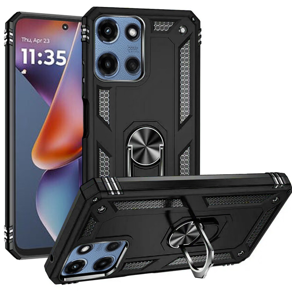 for moto g 5g 2025/2026 g play 2026 ring magnetic kickstand hybrid case cover black