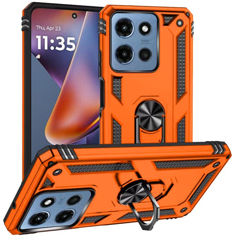 for moto g 5g 2025/2026 / g play 2026 ring magnetic kickstand hybrid case cover cosmic orange