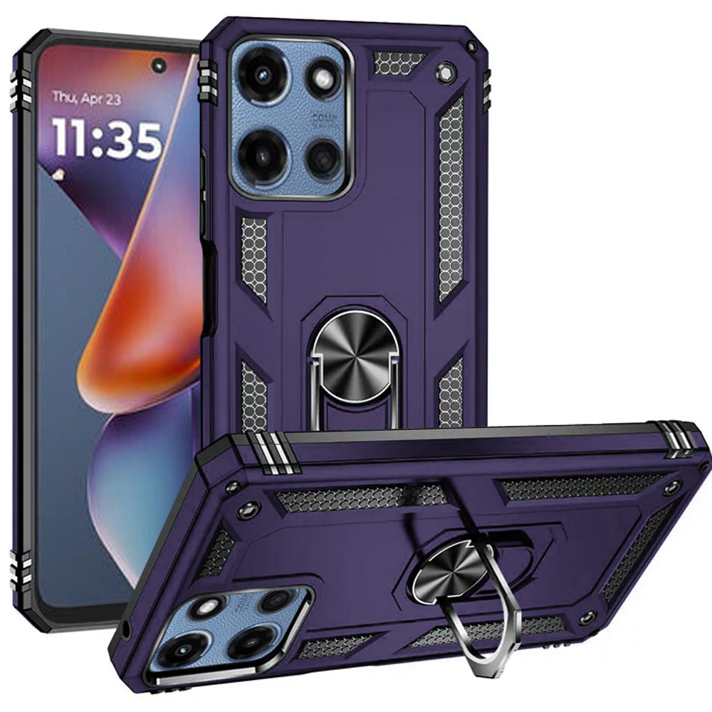 for moto g 5g 2025/2026 g play 2026 ring magnetic kickstand hybrid case cover dark purple