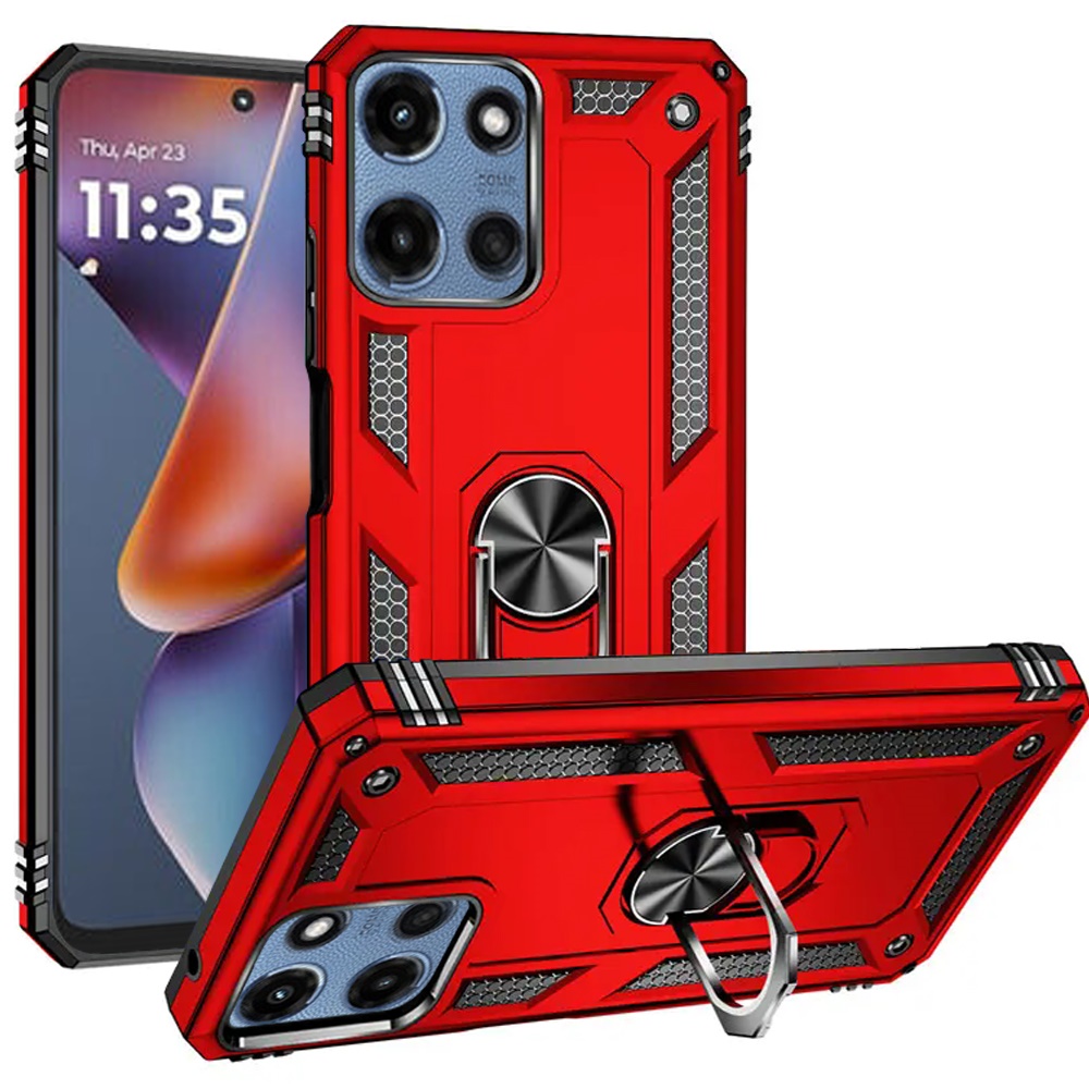 for moto g 5g 2025/2026 g play 2026 ring magnetic kickstand hybrid case cover red