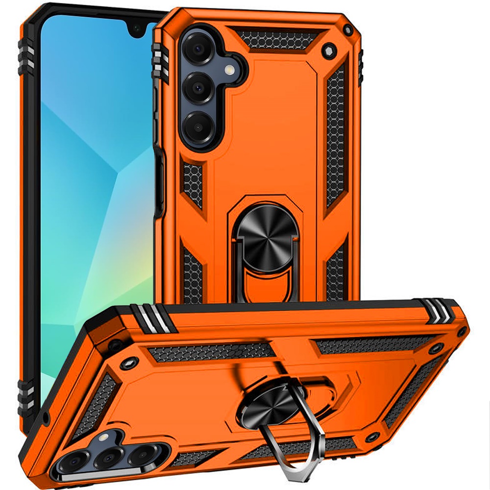 for samsung a16 5g ring magnetic kickstand hybrid case cover cosmic orange