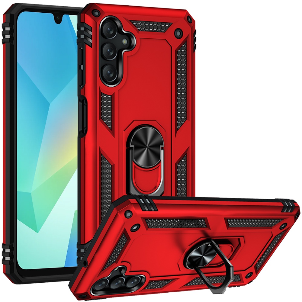 for samsung a16 5g ring magnetic kickstand hybrid case cover red