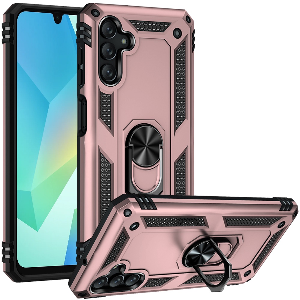 for samsung a16 5g ring magnetic kickstand hybrid case cover rose gold