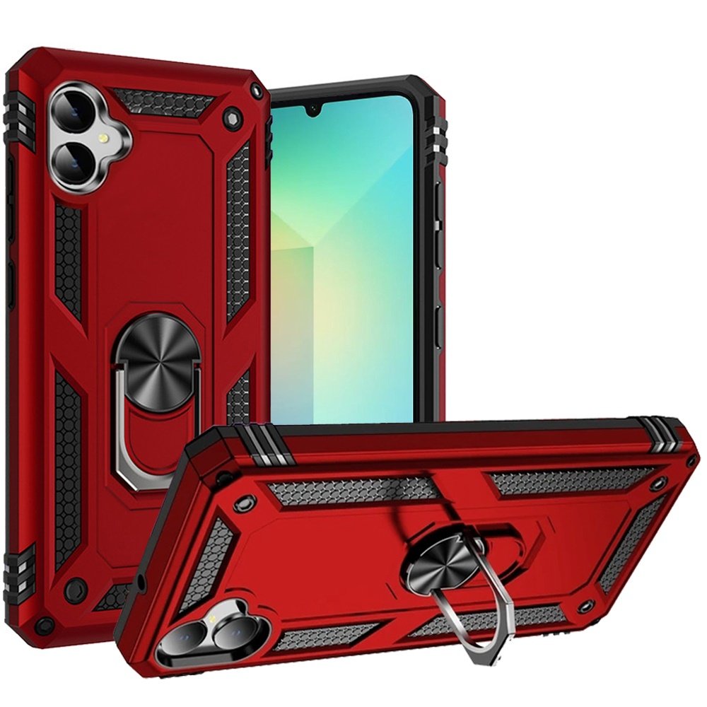 for samsung a06 ring magnetic kickstand hybrid red