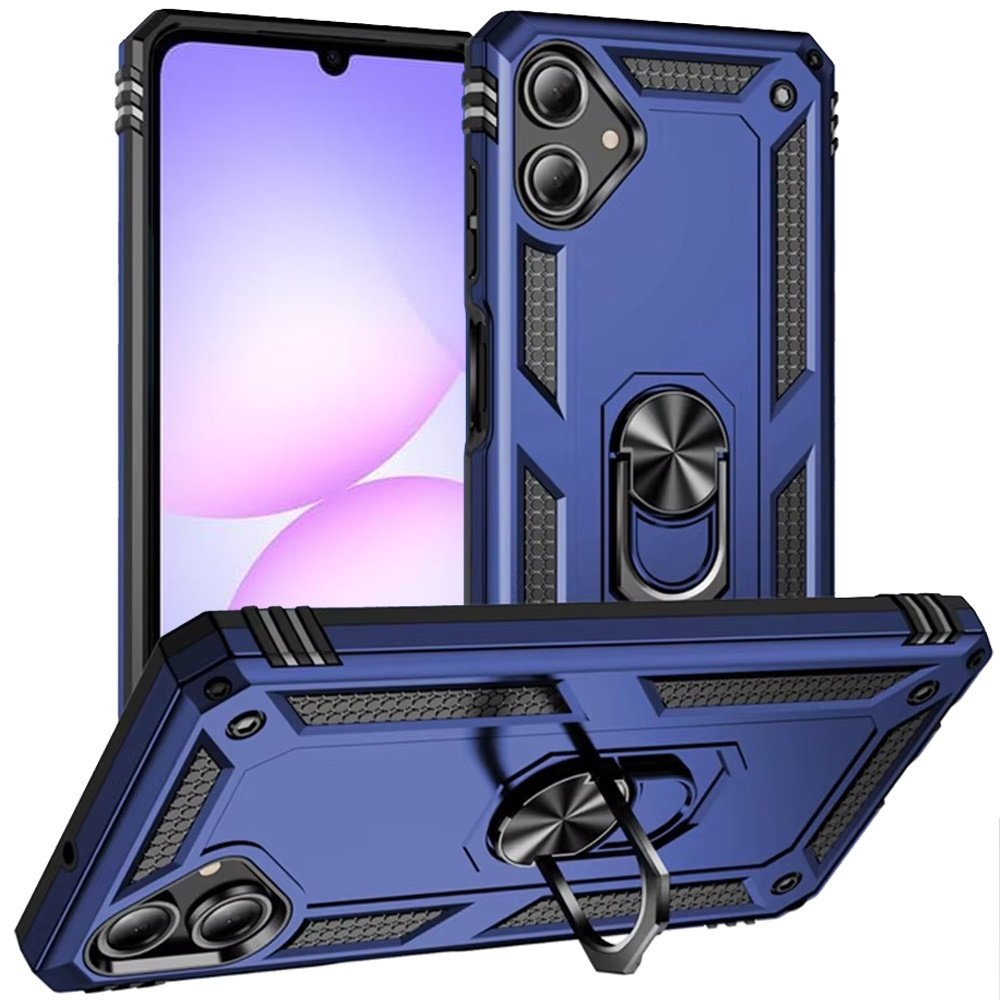for samsung galaxy a07 ring magnetic kickstand hybrid case cover blue