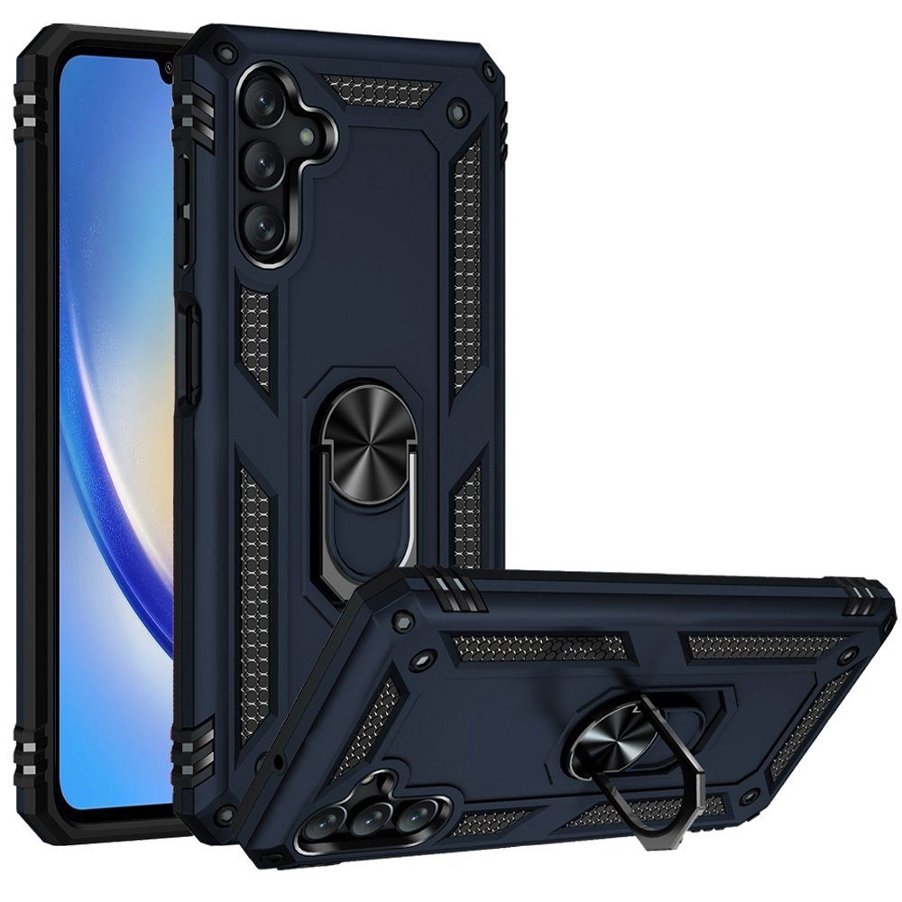 for samsung a15 5g ring magnetic kickstand hybrid case cover blue