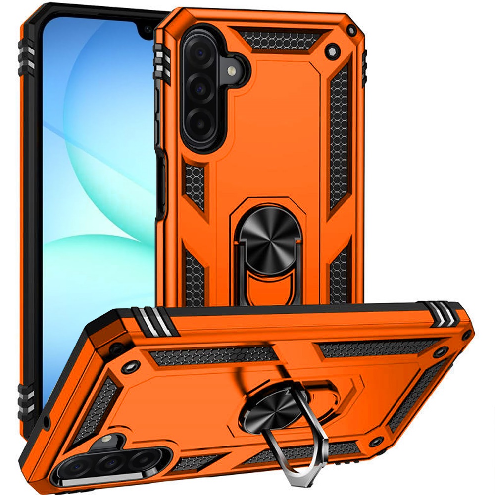 for samsung a17 5g ring magnetic kickstand hybrid case cover cosmic orange