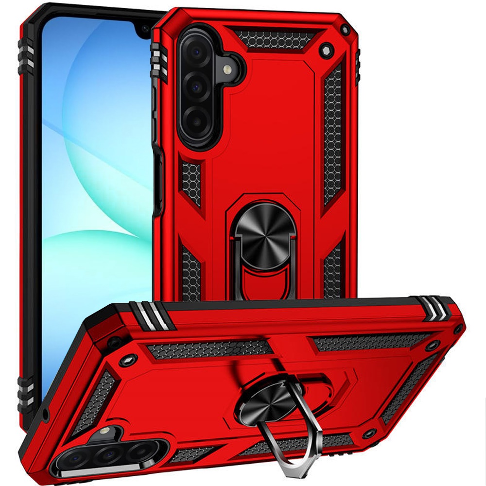 for samsung a17 5g ring magnetic kickstand hybrid case cover red