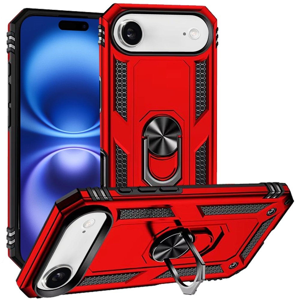 for iphone 17 air ring magnetic kickstand hybrid case cover red