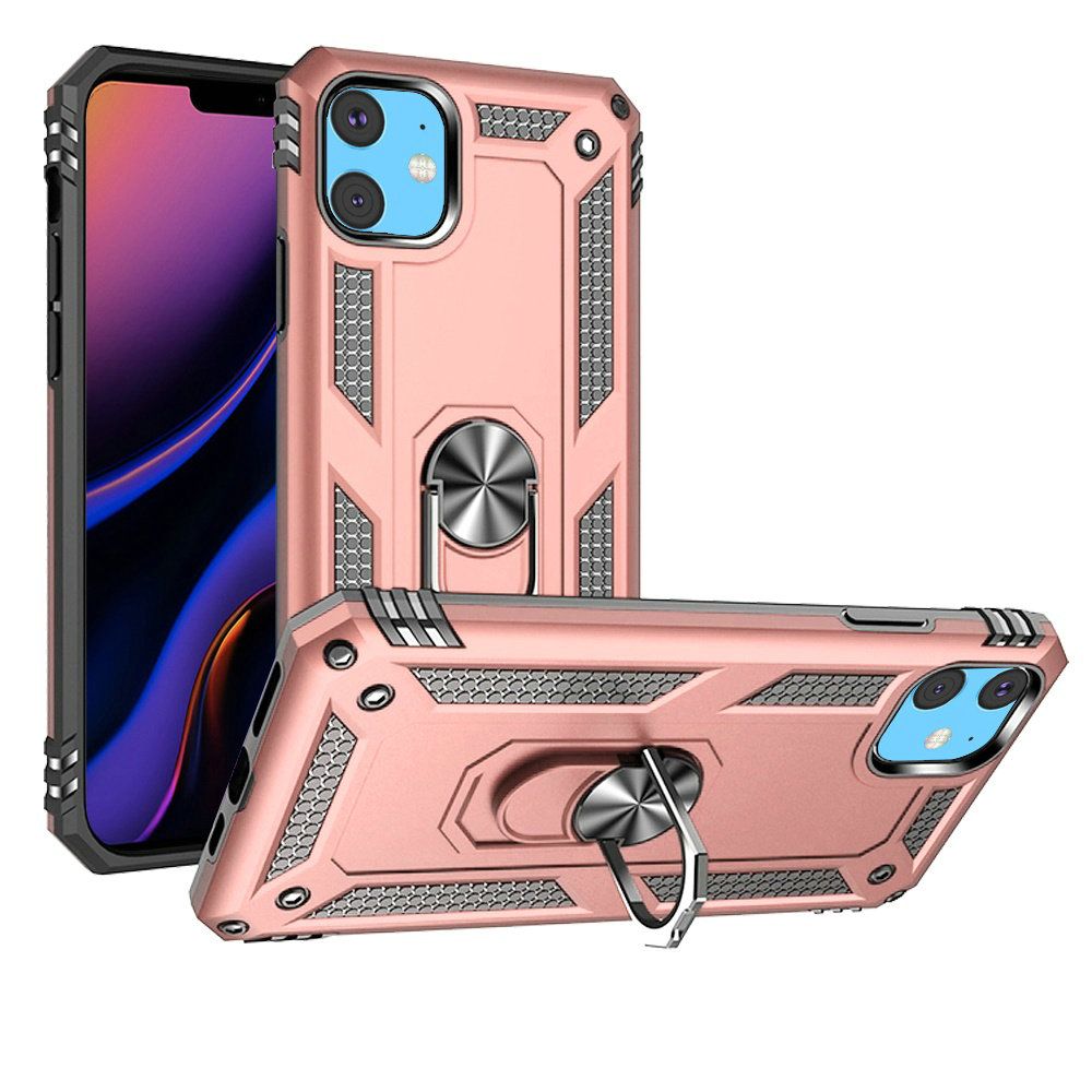 for ip15 pro max robust magnetic kickstand hybrid case cover rose gold