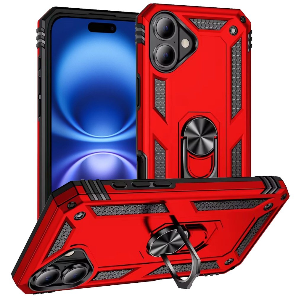for iphone 17 ring magnetic kickstand hybrid case cover red