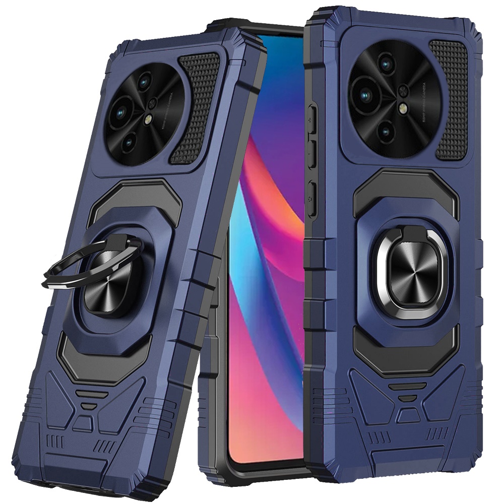 for tcl 50 xl 5g robotic hybrid with magnetic ring stand case cover dark blue